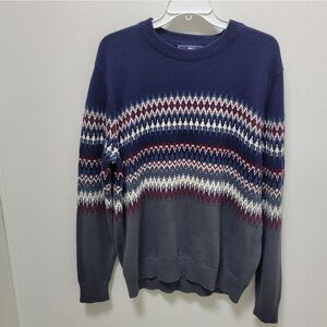 Vineyard Vines Sweater Mens  Classic Fit Fair Isle Crewneck Long Sleeve L Cotton